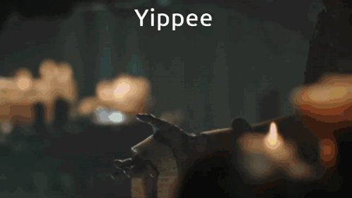 Statue With Yippee Text GIF