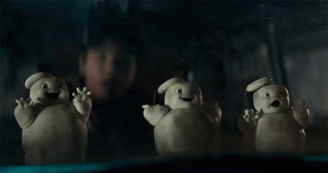 Stay Puft Marshmallow Man Tapping On Window GIF