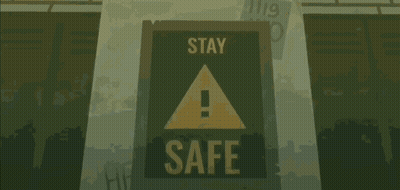 Stay Safe Sign With Triangle GIF