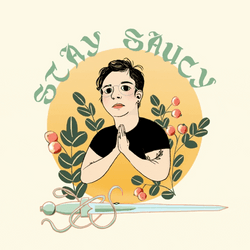Stay Saucy Woman With Sparkling Sword GIF