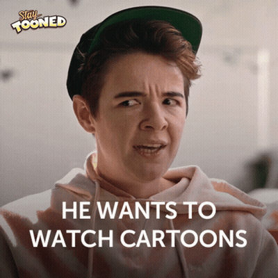 Stay Tooned Poster Boy In Hat And Hoodie GIF