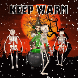 Stay Warm Halloween Skeletons GIF