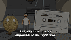 Stayin Alive Bob Belcher With Yarn Cassette Tape GIF