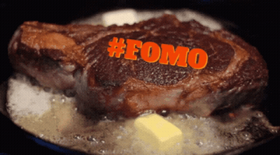 Steak With FOMO Text Cooking GIF