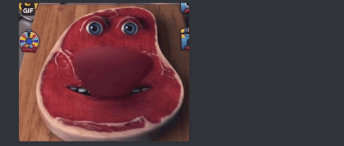 Steak With Tongue Sticking Out At 4 PM GIF