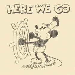 Steamboat Willie Mickey Mouse Drawing GIF