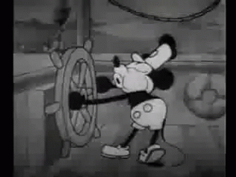 Steamboat Willie Mickey Mouse Driving GIF