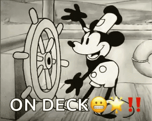 Steamboat Willie Mickey Mouse On Deck GIF