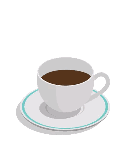Steaming Coffee Cup On Saucer Sticker