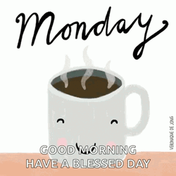 Steaming Coffee On Happy Good Morning Monday GIF