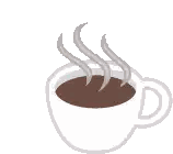 Steaming White Coffee Cup Sticker
