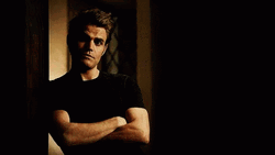 Stefan Salvatore Smile Crossed Arms GIF