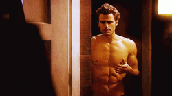 Stefan Salvatore Topless Abs Mirror  GIF
