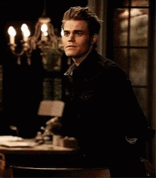 Stefan Salvatore Walking Forward Smile GIF
