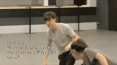 Stefano Talking To Another Man On Dance Floor GIF