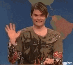 Stefon Meyers Awkward Smile And Wave  GIF