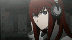 Steins Gate Kurisu Wearing Headphones  GIF
