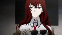 Steins Gate Kurisu Wearing Shades  GIF