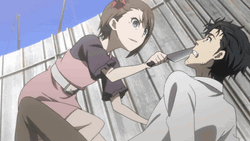 Steins Gate Okabe Frightened By Knife  GIF