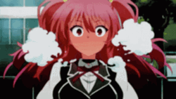 Stella Vermillion Ear Steam And Blushing Anime GIF