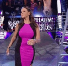 Stephanie Mcmahon In Purple Dress GIF