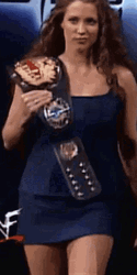 Stephanie Mcmahon Walking In Belt On Shoulders GIF