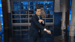Stephen Colbert Catch The Pass Ball GIF