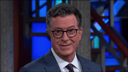 Stephen Colbert Doing The Rock Eyebrow Meme GIF