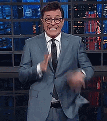 Stephen Colbert Filled With Joy And Excitement GIF