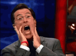 Stephen Colbert Intense Freaking Out GIF