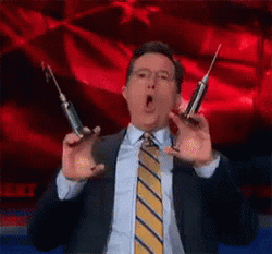 Stephen Colbert Wacky Face Inject GIF