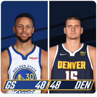 Stephen Curry And Nikola Jokic Standing Together GIF