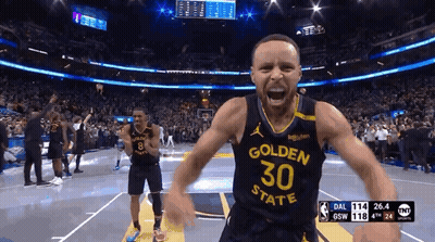 Stephen Curry Celebrating Win GIF