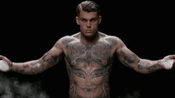 Stephen James Mixing Powders Black White GIF