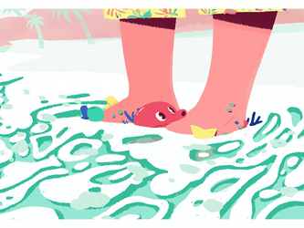 Stepping On The Waves By The Sea GIF