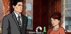 Sterling Archer Giving Paper Duck GIF