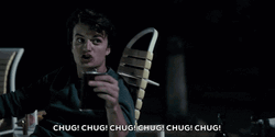 Steve Harrington Chug Beer GIF