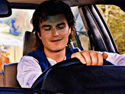 Steve Harrington Driving Tongue Out GIF