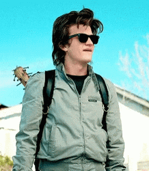 Steve Harrington Looking Around GIF