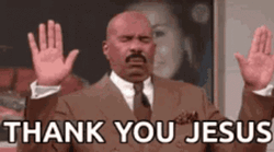 Steve Harvey Raising Hand Thank You Jesus GIF
