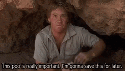 Steve Irwin Putting Poo Inside His Pocket GIF