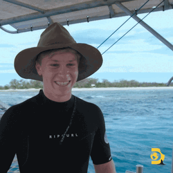 Steve Irwin Son Robert On Boat GIF