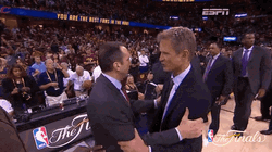 Steve Kerr Holding David Blatt's Arm GIF