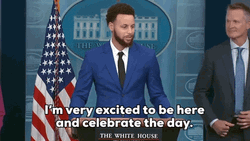 Steve Kerr Proudly Stand Beside Stephen Curry GIF