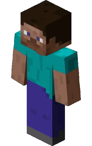 Steve Minecraft Character In Blue Shirt And Pants Sticker