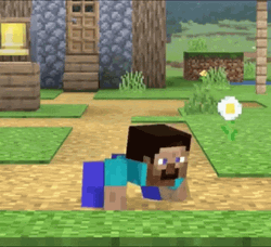 Steve Minecraft Crawling GIF