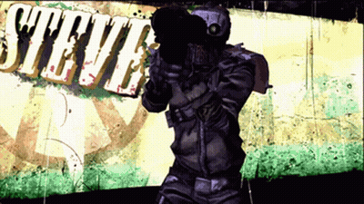 Steve Poster With Man Holding Gun GIF