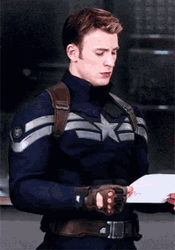 Steve Rogers Captain America Reading Look Side GIF