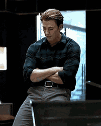 Steve Rogers Chris Evans Crossed Arms Civil War GIF