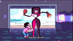 Steven Trying To Move Garnet GIF